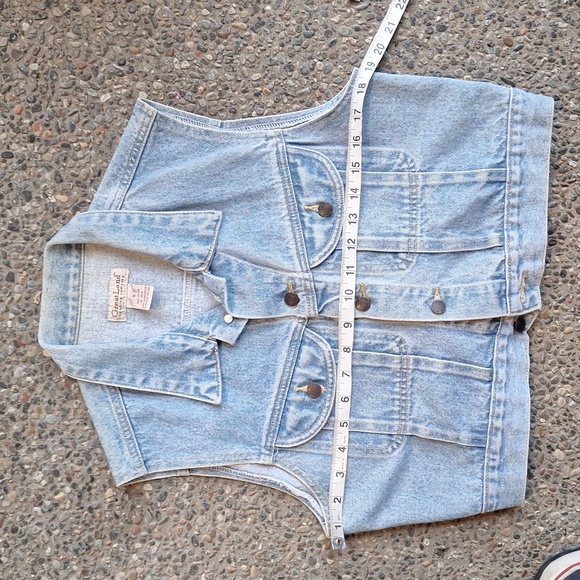 Vintage 90s Great Land trading company cropped denim vest size small - Picture 10 of 11